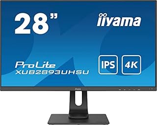 iiyama XUB2893UHSU-B1 Monitor, Display, 28-Inch, 4K, IPS Type, Height Adjustment, DisplayPort, HDMI, All Cable Included, Japanese Support