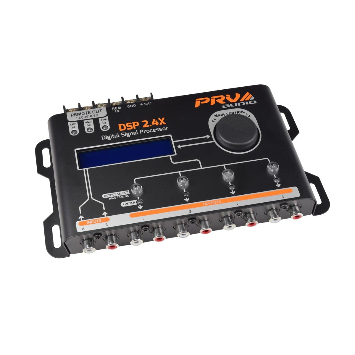 PRV AUDIO Car Audio DSP 2.4X Digital Crossover and Equalizer 4 Channel Full Digi