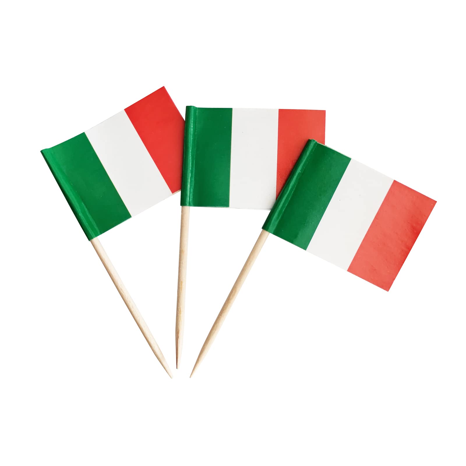 100 Pack Italy Flag Italian Toothpick Flags, Cocktail Picks Mini Stick Cupcake T