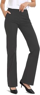 SAFORT Women Yoga Trousers Bootcut Yoga Pants Tummy Control Mid Waist Dress Work Trousers for Office, Gym, Casual, Jogging, Yoga