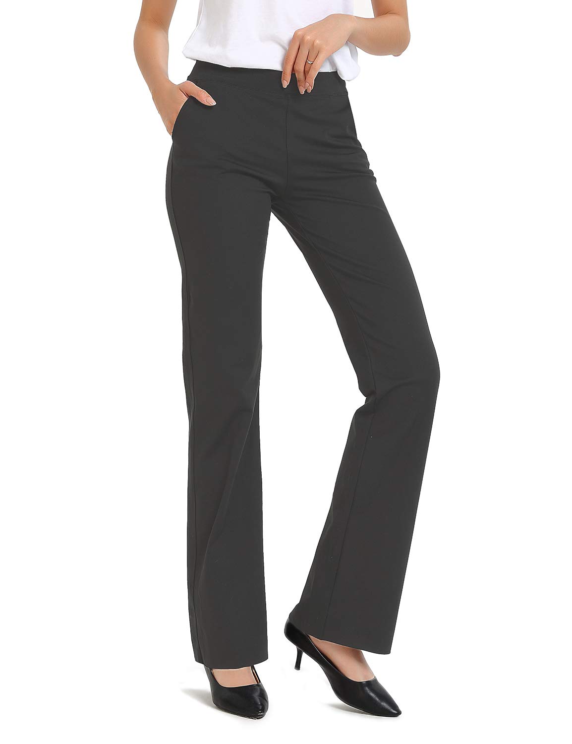 SAFORT Women Yoga Trousers Bootcut Yoga Pants Tummy Control Mid Waist Dress Work