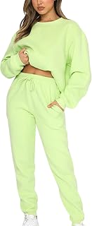 amropi Women's Fleece Lined Pullover Sweatshirt and Trousers Jogging Tracksuits
