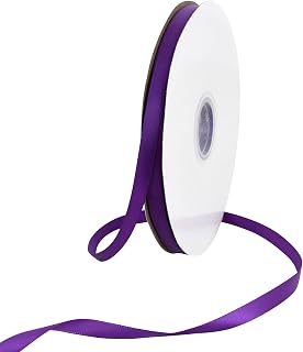 TONIFUL 100yds 3/8 Inch Purple Satin Ribbon for Craft Gifts Wrapping