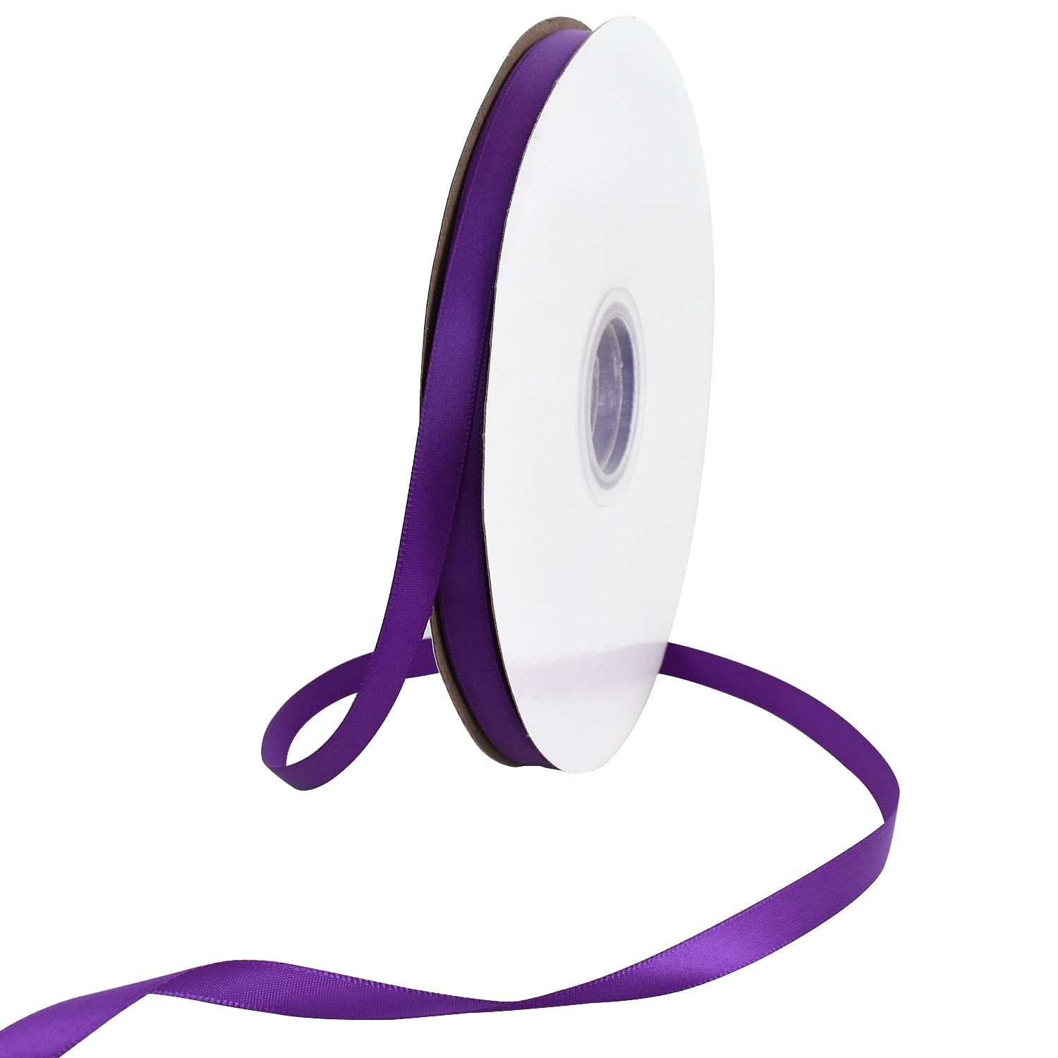 TONIFUL 100yds 3/8 Inch Purple Satin Ribbon for Craft Gifts Wrapping