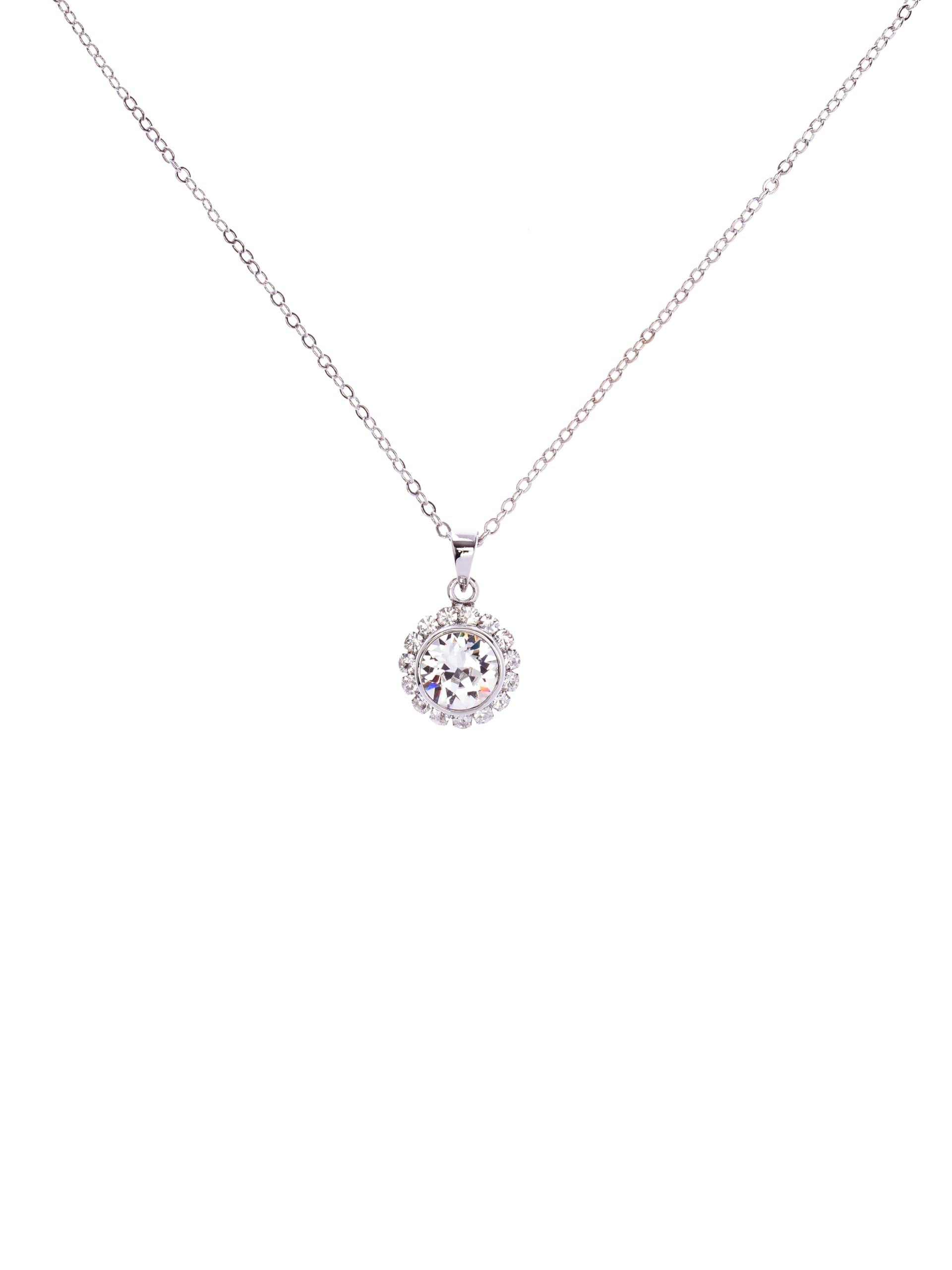 Ted Baker London Sela Crystal Chain Pendant Necklace for Women (Silver/Crystal)