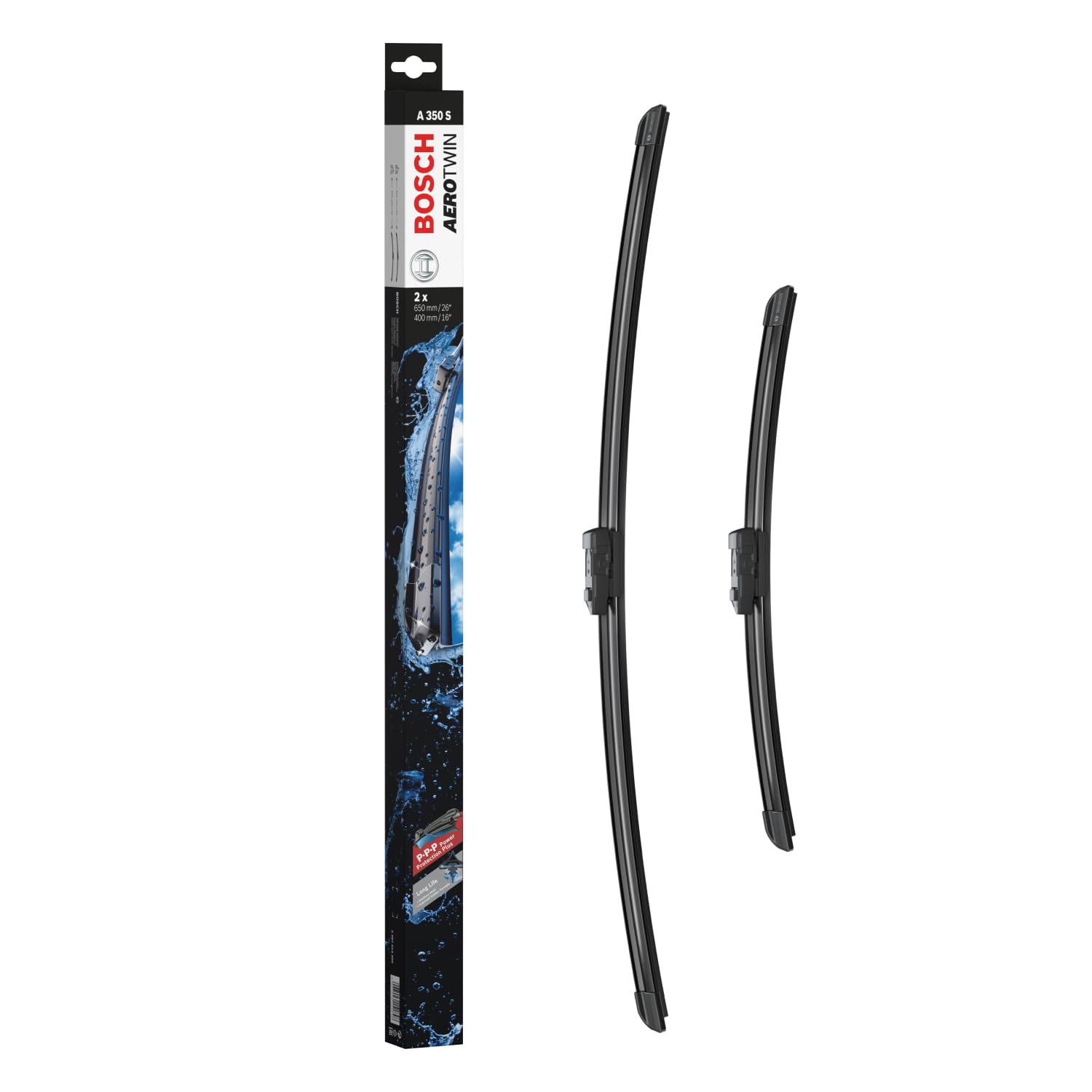Bosch Aerotwin A 350 S Front Windscreen Wipers, 2 Blades, 650 mm / 400 mm | Set 