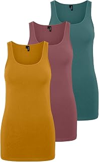 Vero Moda Vmmaxi My Soft Women's Long Tank Top, Pack of 2
