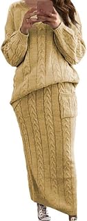 ORANDESIGNE Women's Turtleneck Dress Set 2 Pieces Winter Clothes Sweater and Skirt Elegant Knitted Dress Bodycon Skirt