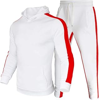 amropi Men's Tracksuit Hoodie Sweatshirt Tops and Long Pants Set Casual Sports Outfits