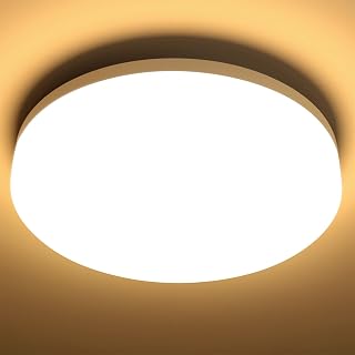 Lepro Bathroom Light Warm White, 15W IP54 Waterproof Ceiling Lights, 22cm | 1500lm, 100W Equivalent, 3000K Soft Light, Small Round Flush LED Ceiling Lamp for Bedroom, Toilet, Porch and Utility Room