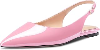 HDEUOLM Women's Flat Shoes Low Kitten Heel Lace Pumps Slip-on Slingback Office Shoes Party Dress