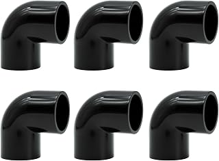 20mm Black PVC Elbow 6-Pack 90 Degree Flexible Conduit Pipe Fitting | 20mm Black PVC Elbow 6-Pack, 90 Degree Electrical Conduit & Plumbing Fitting for Water, Irrigation & DIY