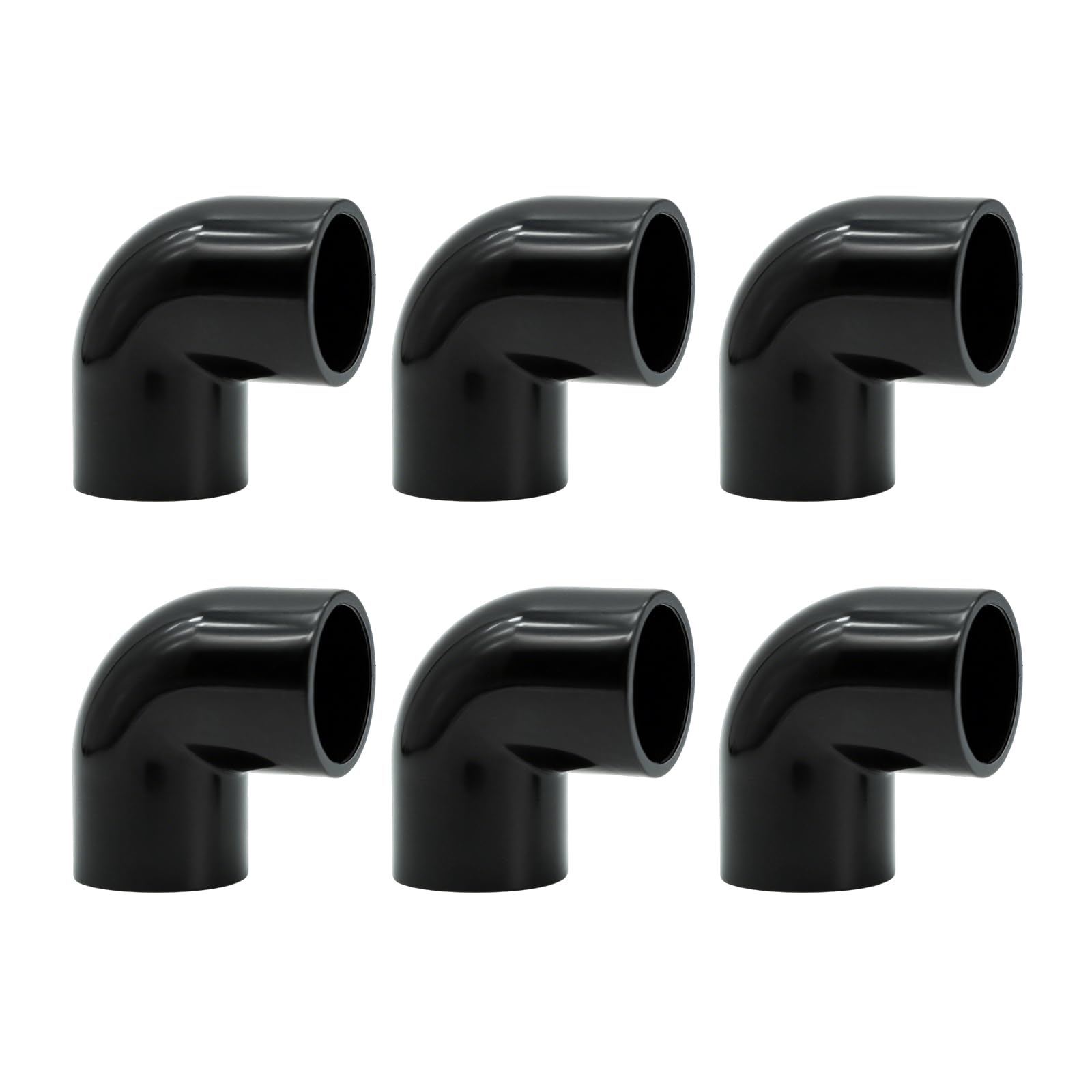 20mm Black PVC Elbow 6-Pack 90 Degree Flexible Conduit Pipe Fitting | 20mm Black