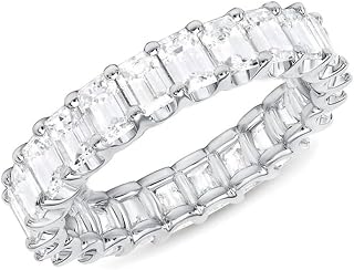White Gold Plated White Cubic Zirconia Engagement Ring Wedding Bridal Band Promise Ring Evening Party Anniversary Valentine's Day Gift Eternity Band for Women