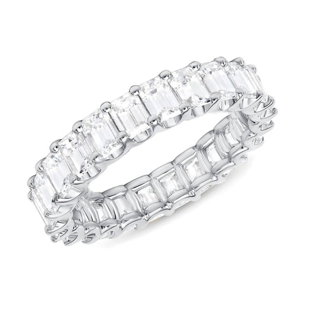 White Gold Plated White Cubic Zirconia Engagement Ring Wedding Bridal Band Promi