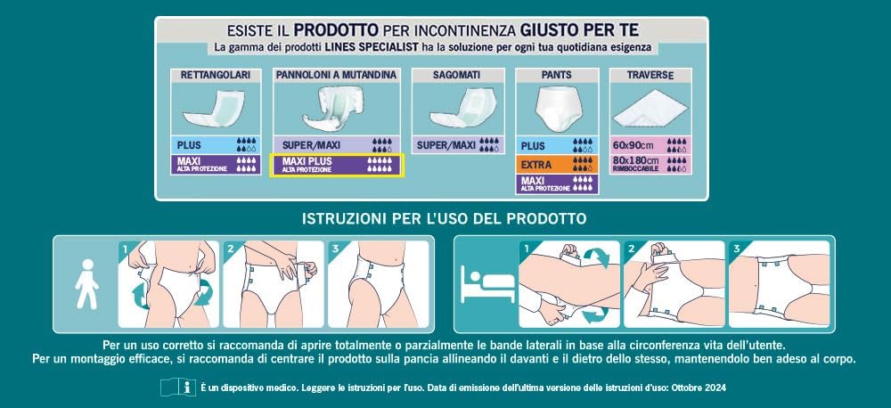 Lines Specialist Maxi Plus Incontinence Pants for Women and Men, High Protection