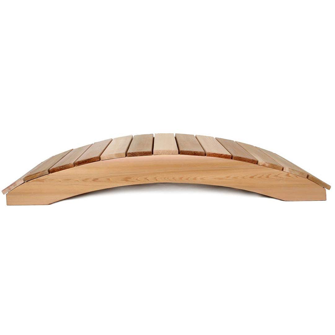 All Things Cedar Wooden Bridge, Outdoor Garden Walkway, 4', Natural | Landscapin
