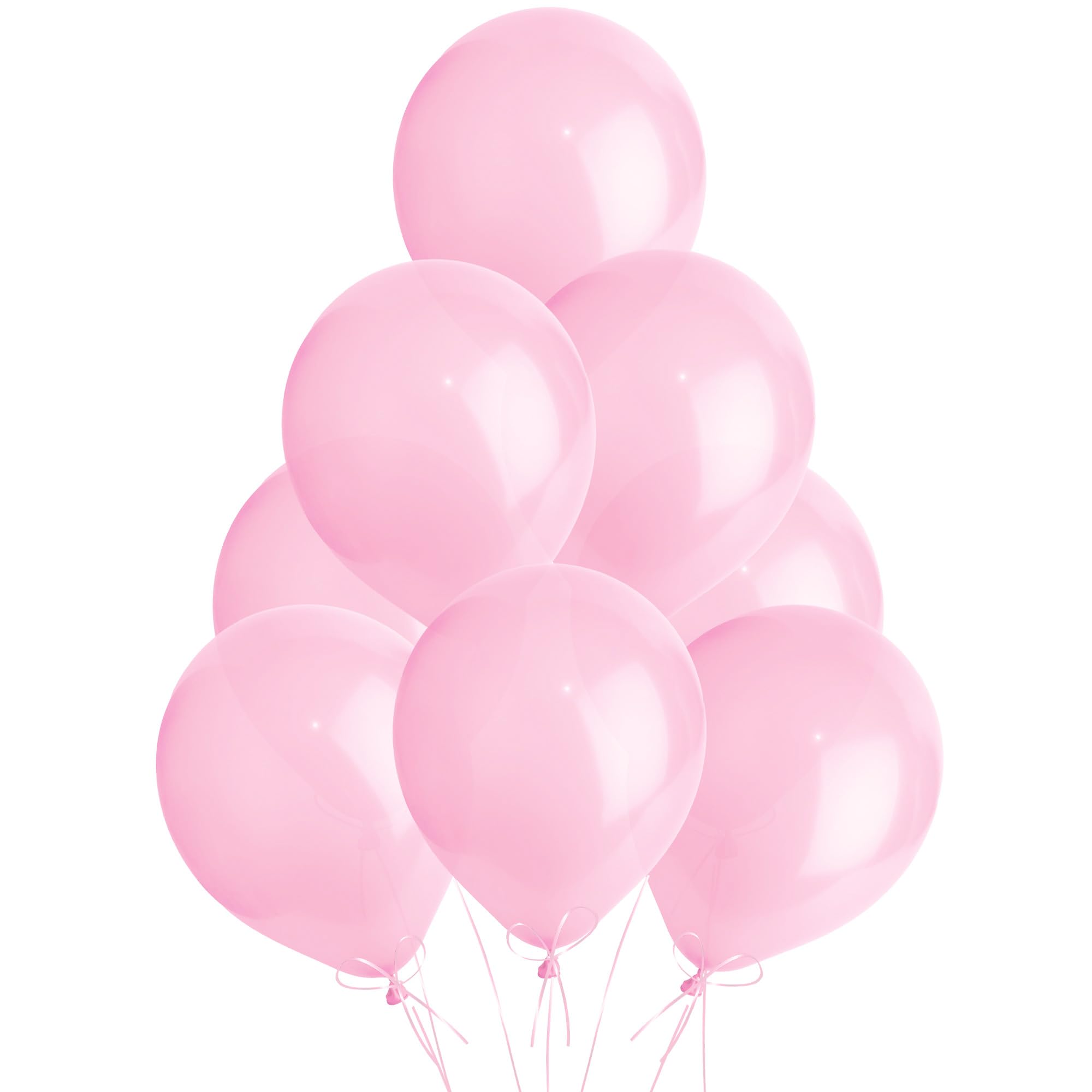 Metallic Light Pink Balloons 10 Pack, Large 12 Inch Thick Latex Biodegradable He