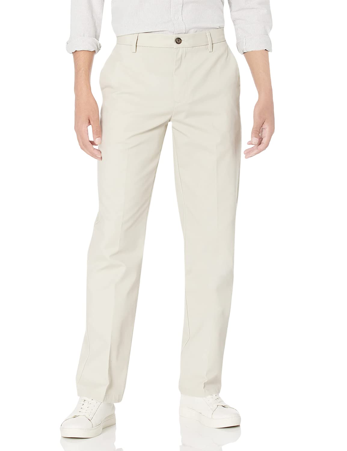 Amazon Essentials Men's Classic Fit Stretch Chino Trousers without Front and Wri