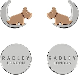 Radley Women's 18ct Silver and Rose Gold Plated Moon & Stars Earrings RYJ1211S