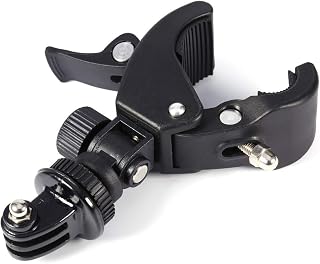 360 Degree Rotatable Motorcycle Handlebar Mount Mount Camera Clamp with 1/4 Thread for DSLR Cameras, Fits 20-38mm Diameter