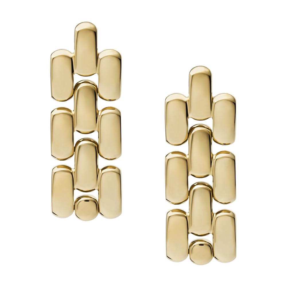 Fossil Women's Gold Tone Stainless Steel Stud Earrings Student/Stud Earrings