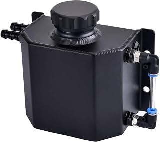 EVIL ENERGY Overflow Tank,Coolant Radiator Tank,Reservoir Expansion,Universal 1L Aluminum Black