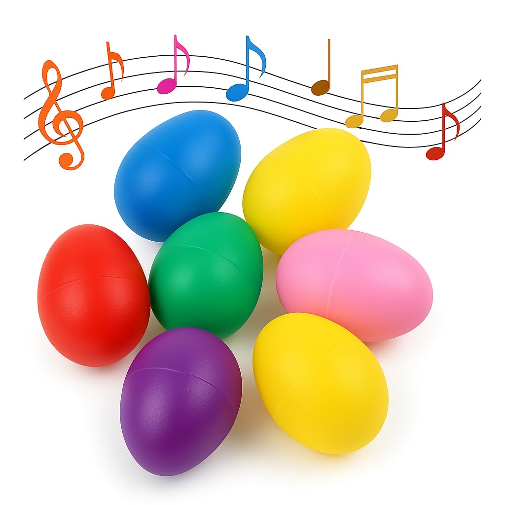 GIFTEXPRESS 18 PCS Easter Egg Shakers for Kids – Colorful Percussion Musical Mar