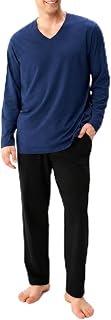 DAVID ARCHY Mens Soft Comfortable Long Sleeve Cotton Pyjamas with Pockets