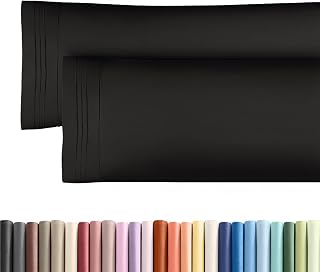 Body Pillow Cases Set of 2 - Ultra Soft Cozy Pillowcase Covers - Black