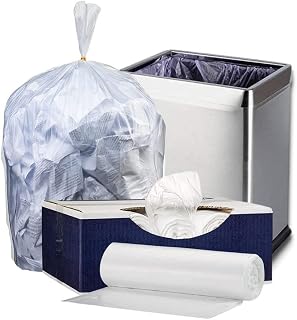 Plasticplace 6 Gallon Trash Bags │ 6 Microns │ Clear Garbage Can High Density Liners │ 20" x 22" (2000 Count)