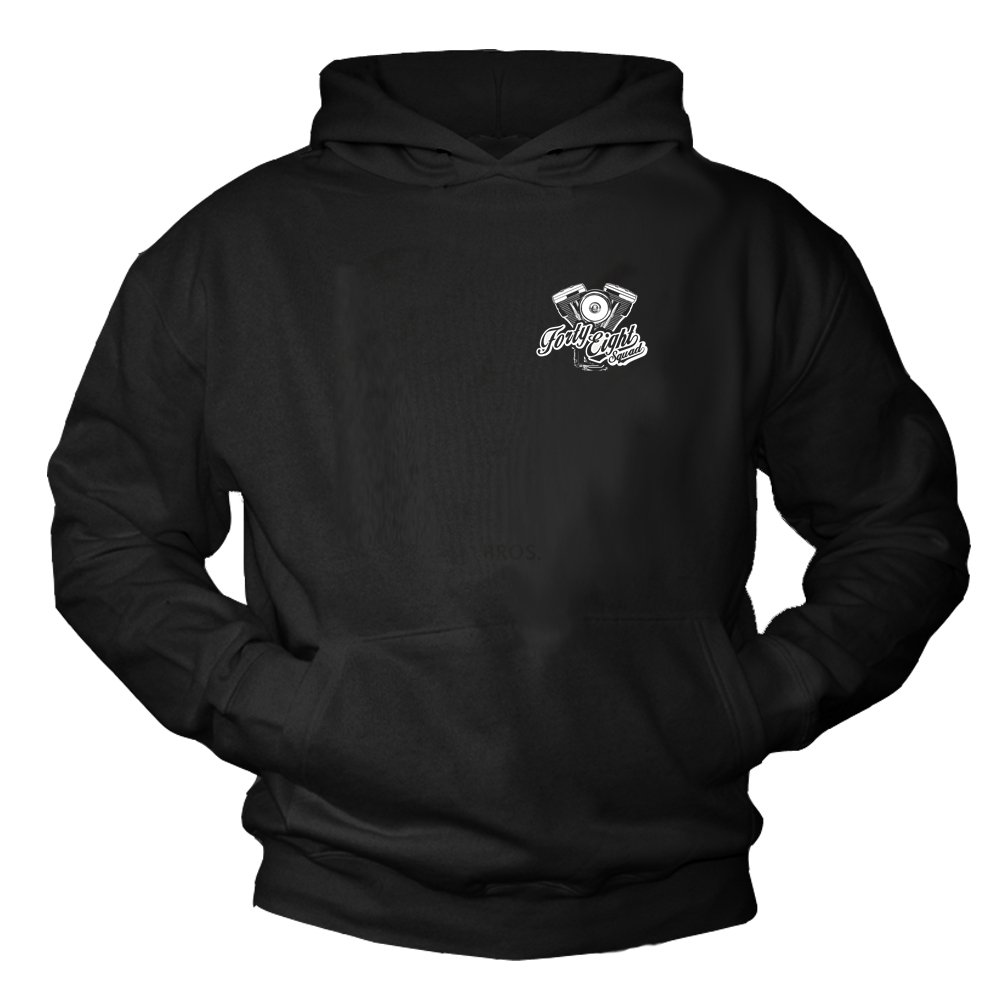 Black Hoodie - Motorcycle Biker Chopper v2 Motor