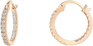 PAVOI 14K Gold Plated 925 Sterling Silver Post Cubic Zirconia Hoop Earrings