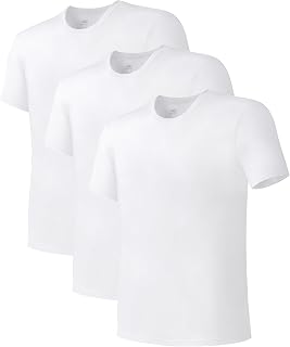 DAVID ARCHY Men's Bamboo Rayon Breathable Crew Neck Undershirts 3/5 Pack
