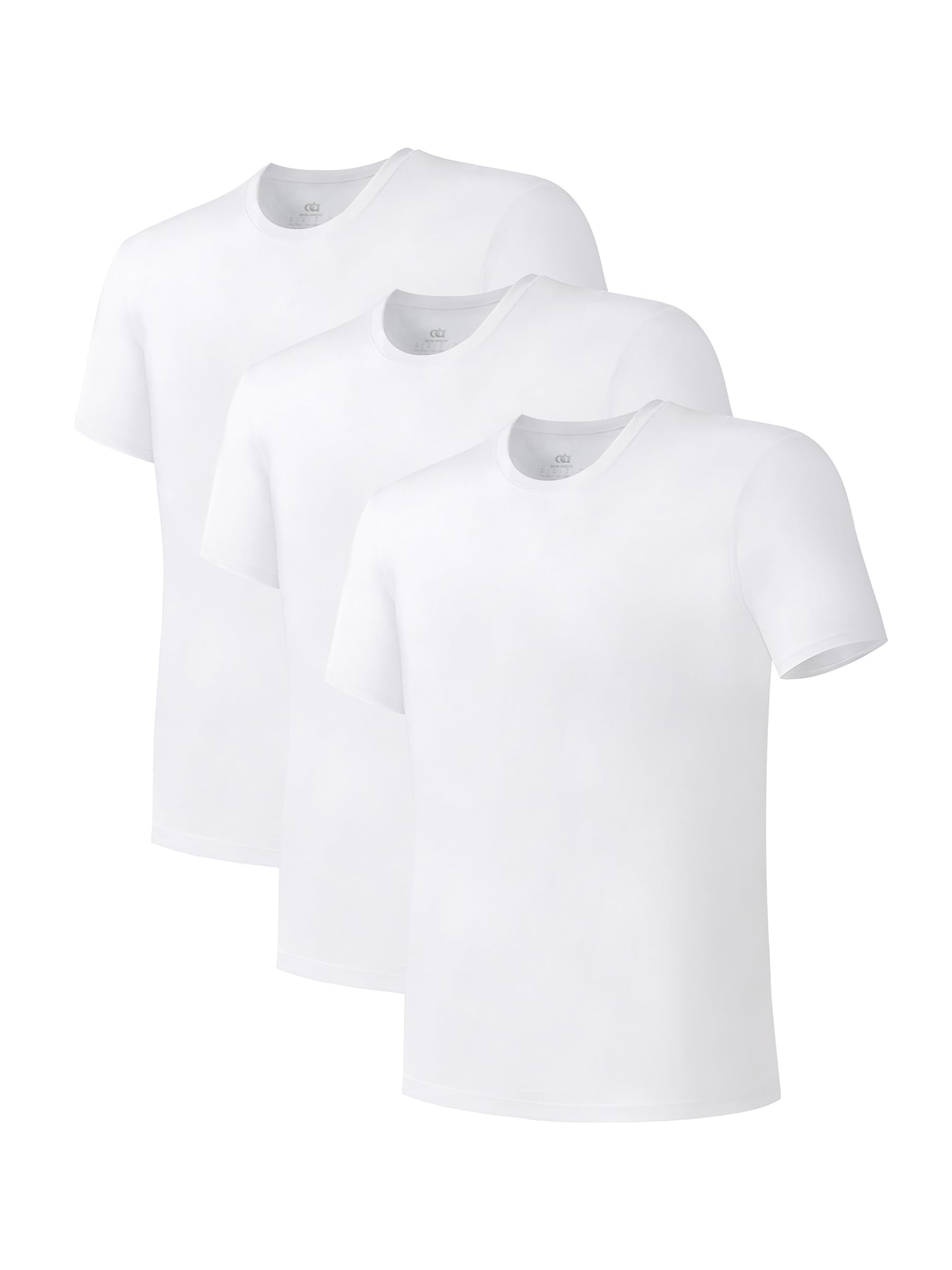 DAVID ARCHY Men's Bamboo Rayon Breathable Crew Neck Undershirts 3/5 Pack
