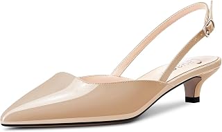 Castamere Women's Stockings Kitten Heel Heel Pointed Toe Sandals Slip-On Slingback Pumps Wedding Party Dress 3.5 CM Heels
