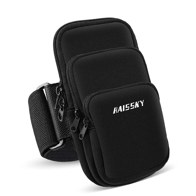 3 Pockets Running Phone Armband Holder for iPhone 16 15 14 Pro Max 13 Plus 12 11
