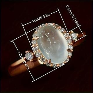 Golden Plated Copper with Elegant Moonstone Cubic Zirconia Engagement Rings Wedding Bridal Band Promise Rings Evening Parties Anniversary Valentine's Day Gifts Eternity Bands for Women