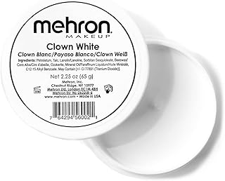 Mehron Makeup Clown White - 2.25 oz, Full Coverage Cream Face &amp; Body Paint | Ultra White, Highly Pigmented, Long-Wear Makeup for Cosplay, Clowning, Halloween, &amp; Theater. Cruelty Free &amp; Made in the USA.