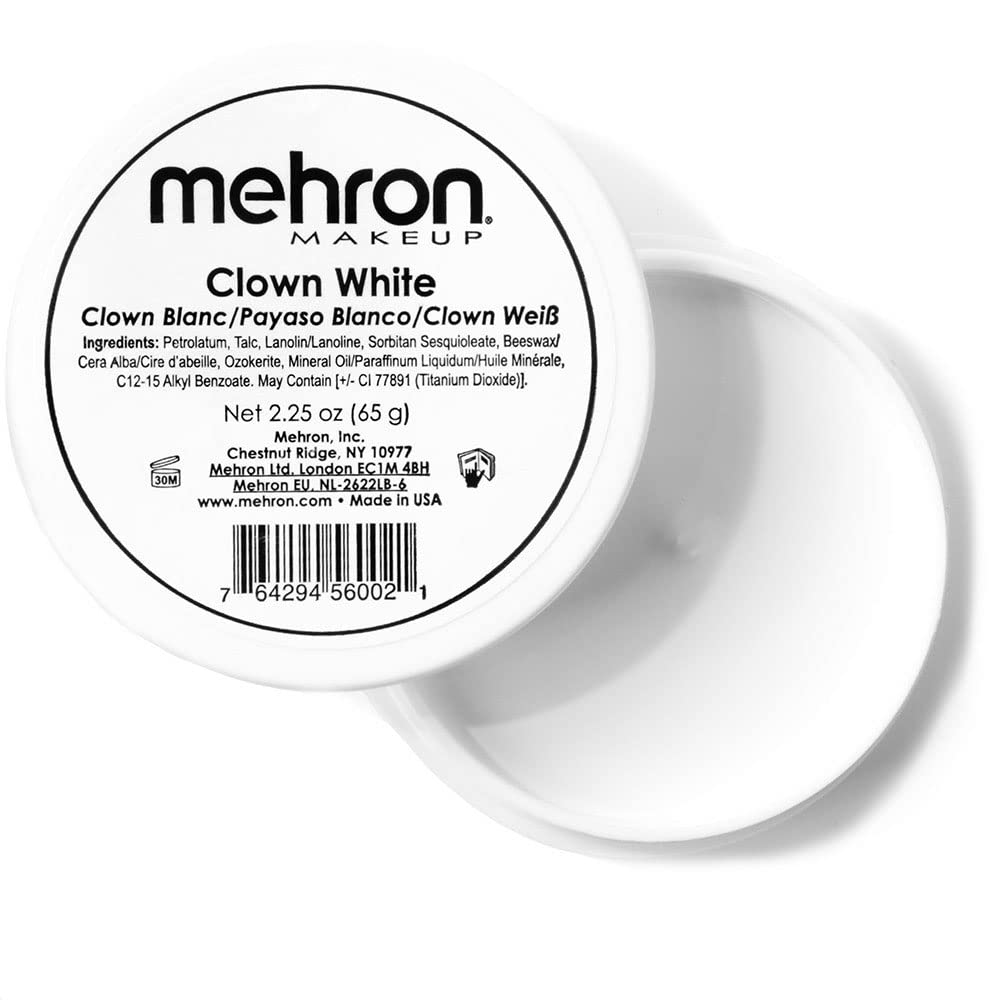Mehron Makeup Clown White - 2.25 oz, Full Coverage Cream Face &amp; Body Paint |