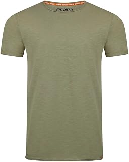 riverso RIVLenny Men's T-Shirt Round Neck Regular Fit Short Sleeve Plain Thin Yarn 100% Cotton