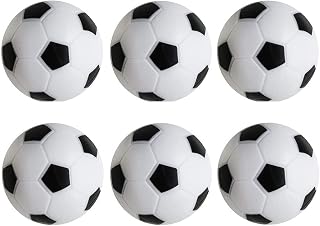 TOSAMZOO 6 Pack Foosball Table Replacement, 1.42 Inch/36mm Black and White Table Soccer Balls for Foosball Accessory Replacements Football Themed Gifts