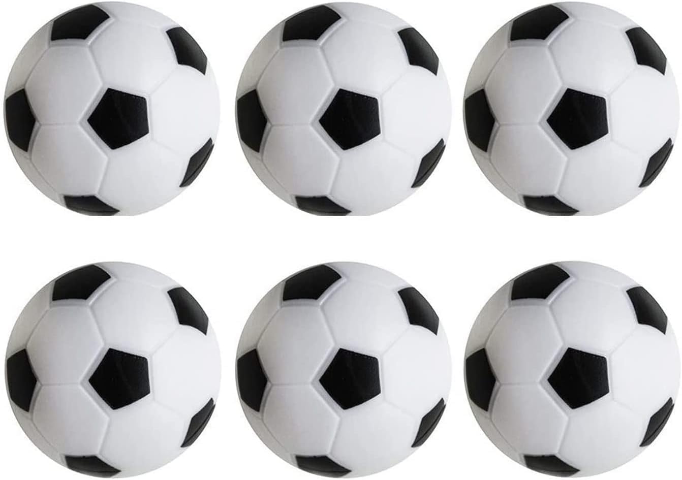 TOSAMZOO 6 Pack Foosball Table Replacement, 1.42 Inch/36mm Black and White Table