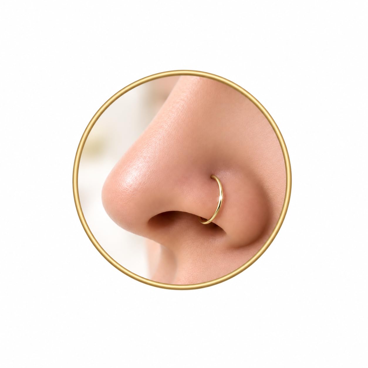 Tiny Faux Clip On Nose Ring - 14k Gold Filled Fake nose rings - 20 Gauge clip on