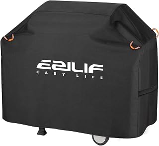 Ezilif BBQ Cover Waterproof Rip-Proof Oxford - 147x61x117cm | Heavy Duty Large Barbecue Cover with Reflective Strip, UV-Proof Outdoor Gas BBQ Covers for Weber, Brinkmann, Char Broil