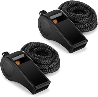 Whistle, Professional Sports Whistle with Lanyard, Loud Clear Black Whistles Great for Coaches, Referees, and Officials
