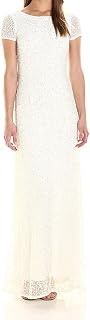 Adrianna Papell Women's Short-Sleeve All Over Sequin Gown Special Occasion Dress