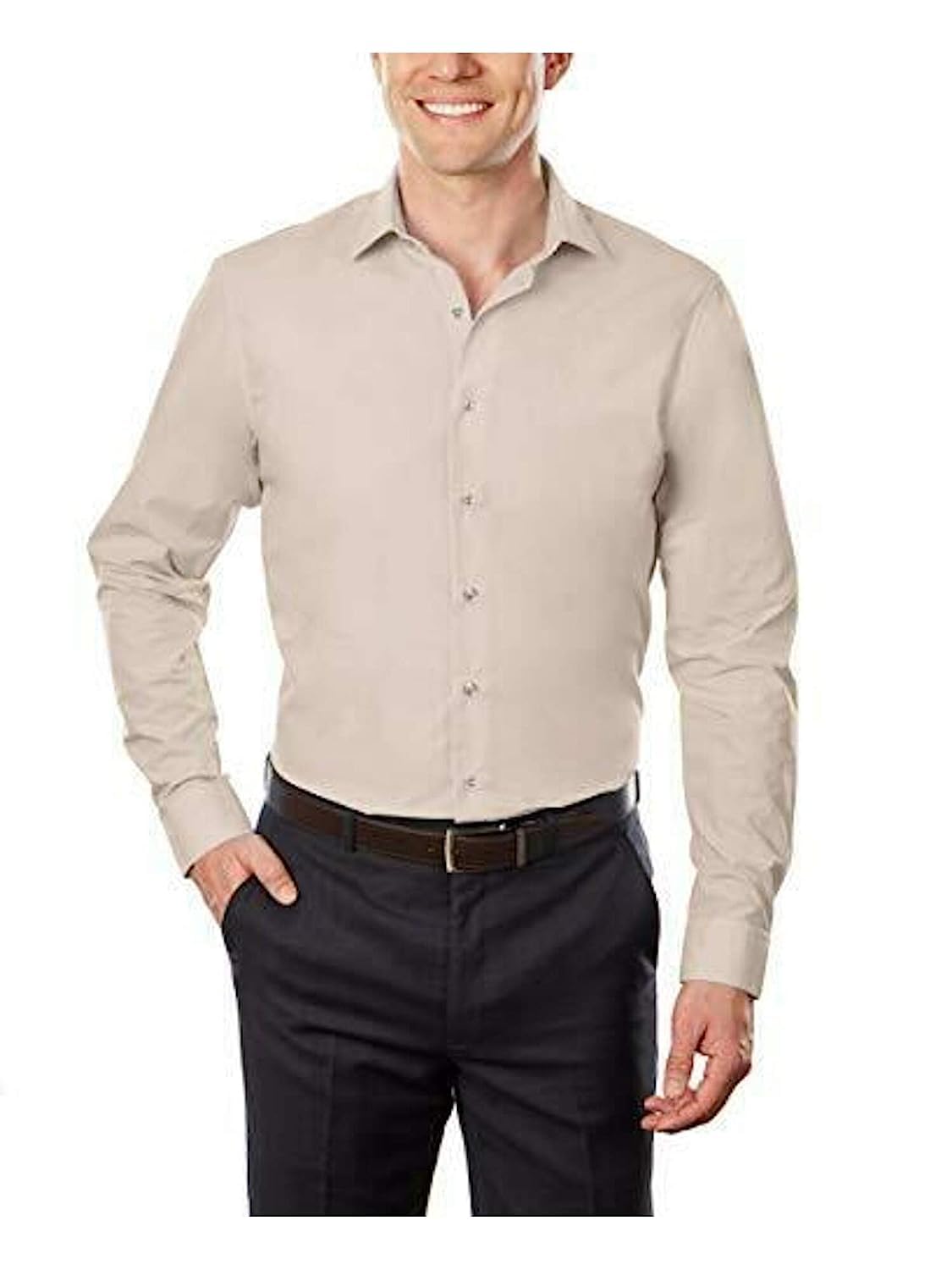 Unlisted by Kenneth Cole Men's Dress Shirt Slim Fit Solid Classic Shirt