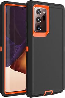 Case for Galaxy Note 20 Ultra, Heavy-Duty Tough Rugged Shockproof Drop Protective Cover Cases for Samsung Galaxy Note 20 Ultra, Black+Orange