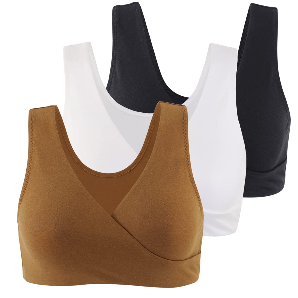 COLOMI Maternity Nursing Bra Wireless Cotton Breastfeeding Bra for Sleep